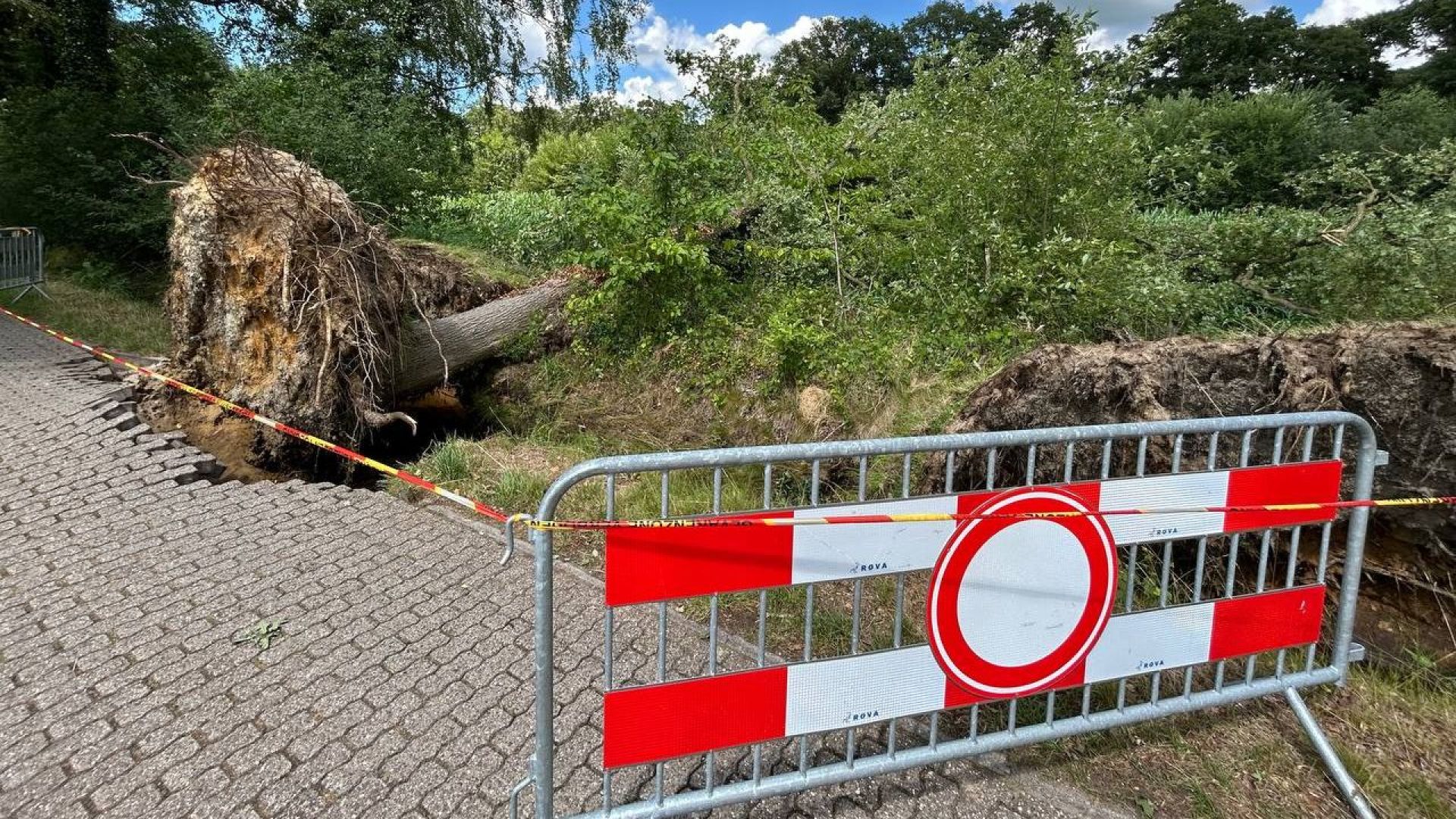 Aan de Mentinkweg net buiten Winterswijk is de schade ook goed zichtbaar
