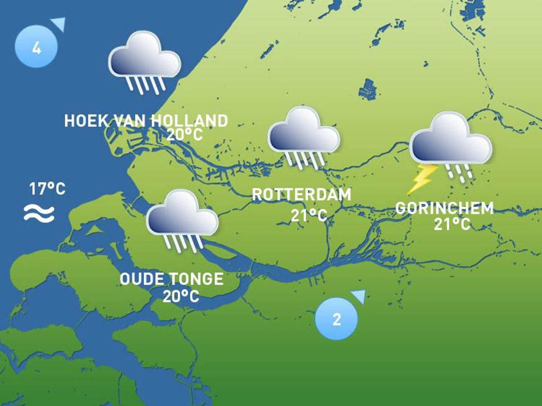 Het weer van dinsdag 2 juni.