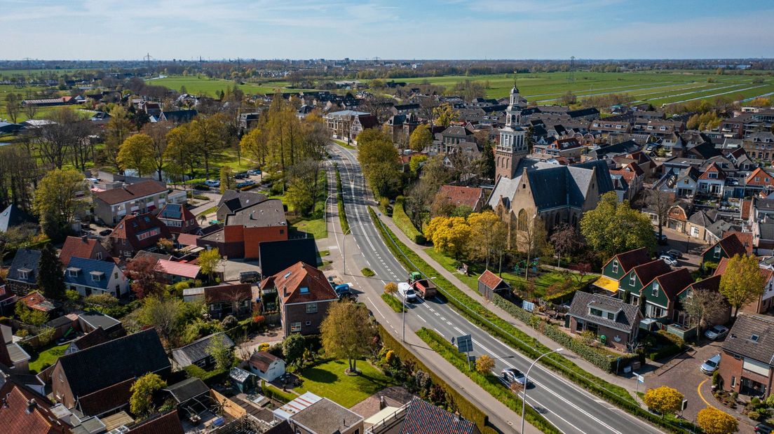 Luchtfoto van Haastrecht, onderdeel van gemeente Krimpenerwaard