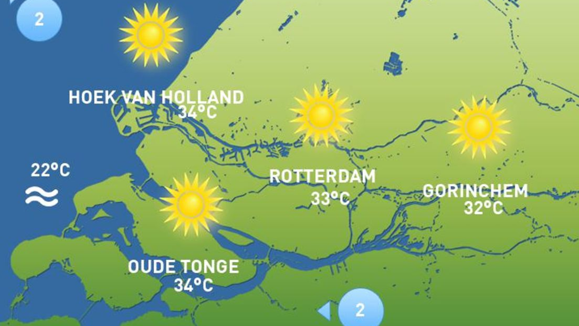 Het weer van vrijdag 14 augustus
