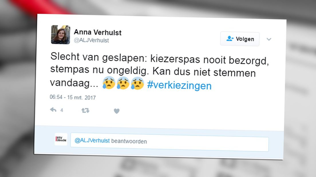 De Utrechtse liet haar ongenoegen op Twitter blijken.