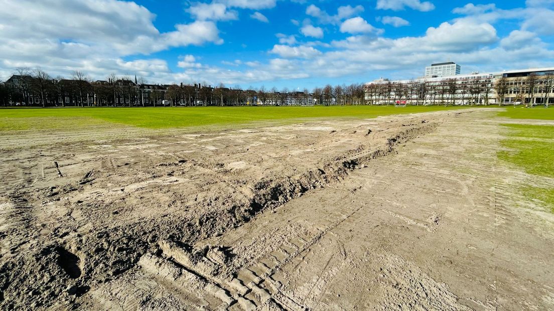 Werkzaamheden op het Malieveld in Den Haag