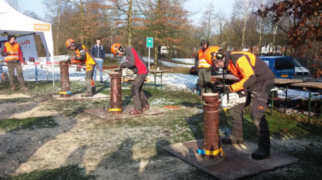 Op landgoed Larenstein in Velp vliegen de houtsnippers je om de oren.
