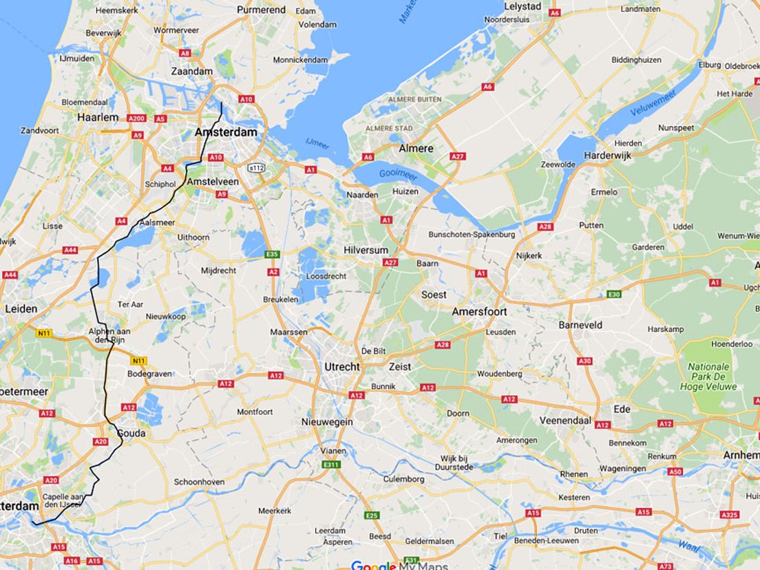 De zwemroute van Amsterdam naar Rotterdam