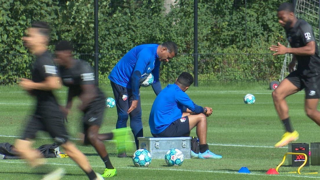 Henk Fraser op een training van FC Utrecht