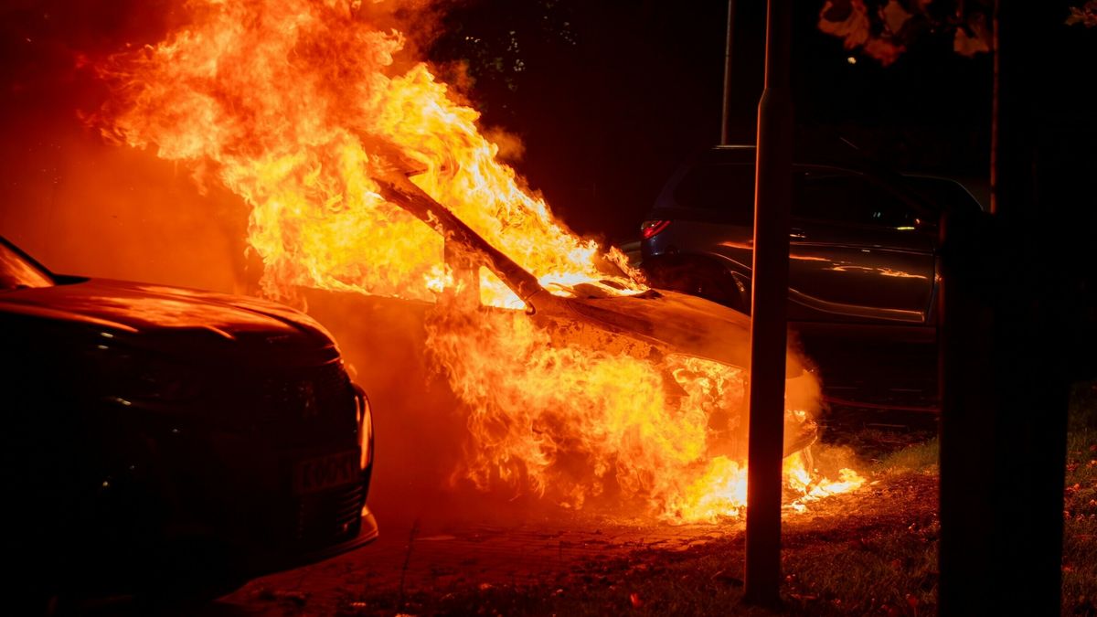 Bestelbus brandt uit in Sneek
