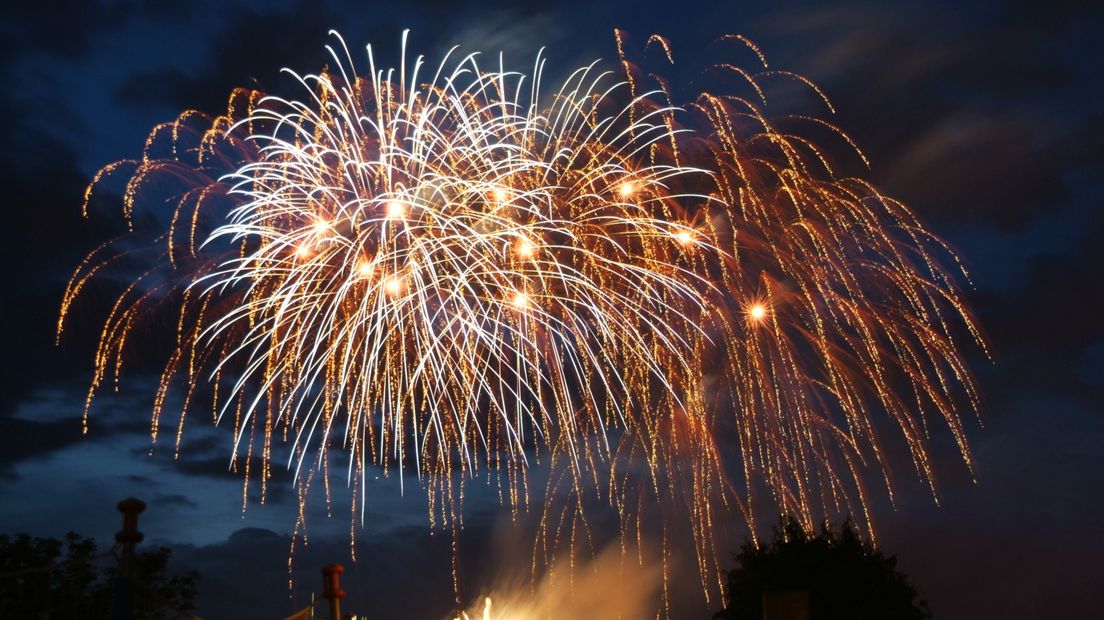 Vuurwerk tijdens de visserijfeesten in Breskens