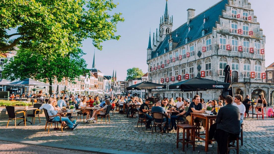 Terrassen op de Markt in Gouda