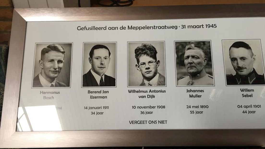 Het gedekenkteken aan de Meppelerstraatweg, waar de verzetshelden werden gefusilleerd