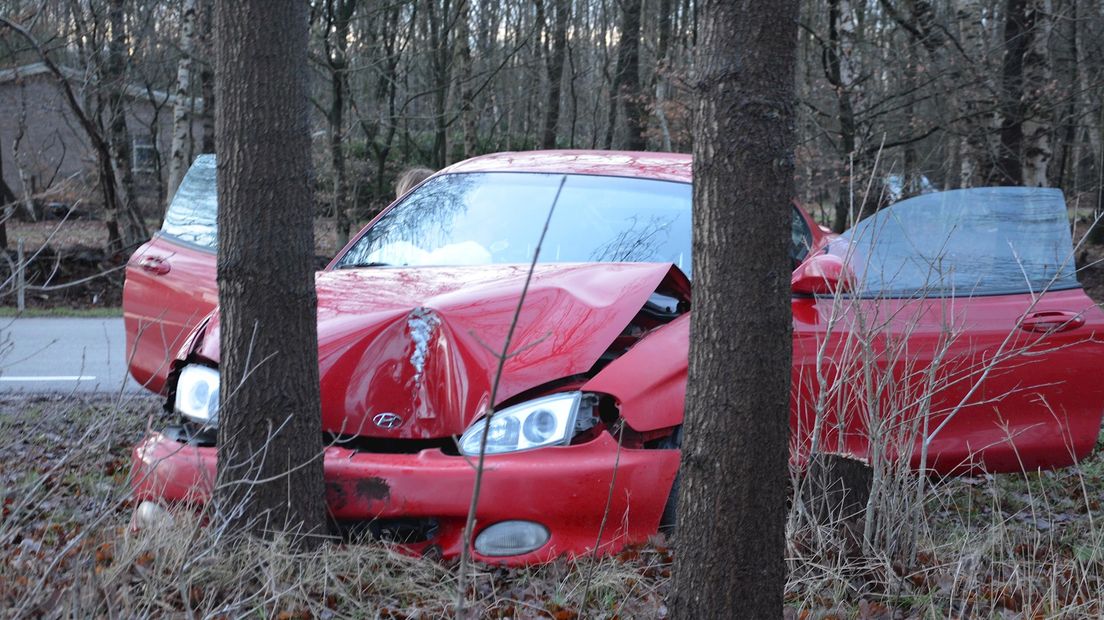 Auto tegen boom in Stegeren