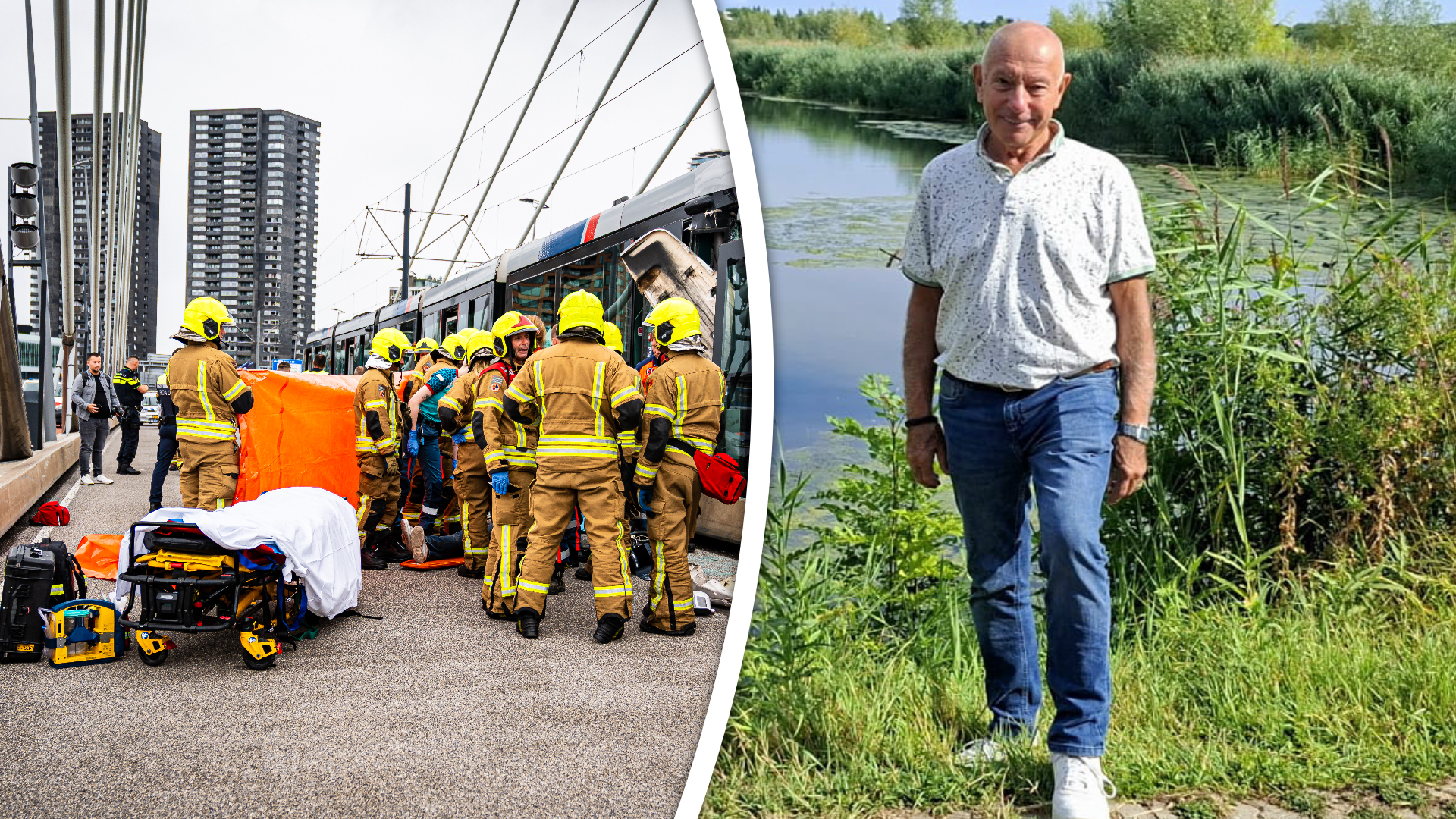 Aad (76) raakte zwaargewond bij de botsing tussen twee trams op de Erasmusbrug.