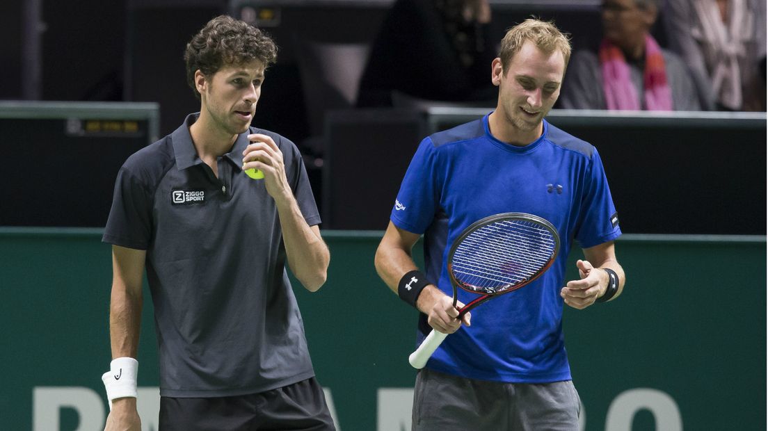 Robin Haase en Thiemo de Bakker op het ABN Amro World Tennis Tournament.