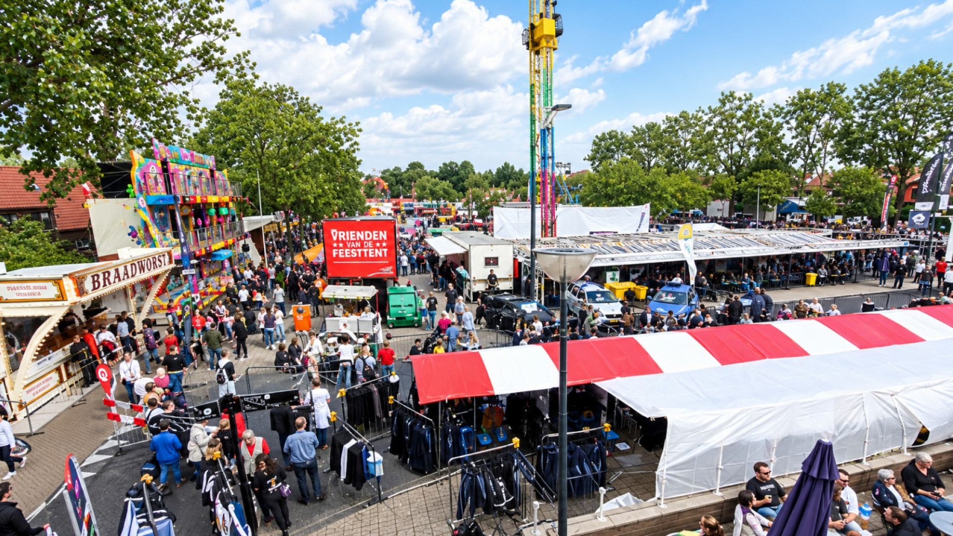 De oude locatie van de kermis in het centrum: het Aarplein is nu kleiner omdat er huizen zijn gebouwd