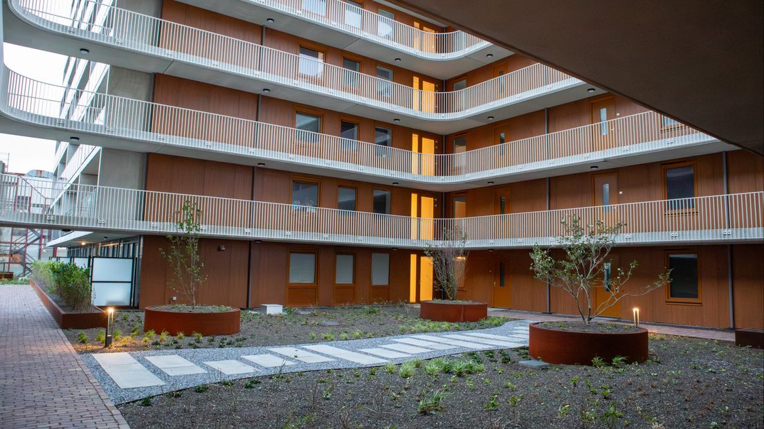 De binnentuin van het Pegasus gebouw