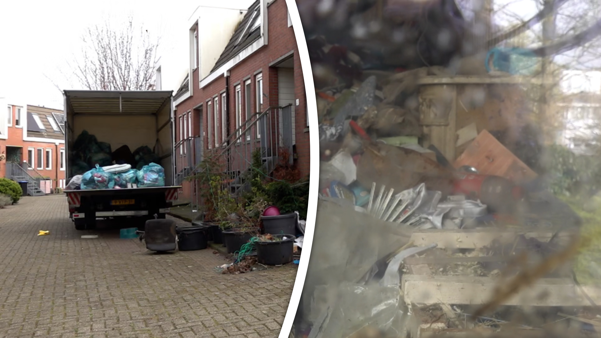 Het huis in Maassluis lag vol met troep.