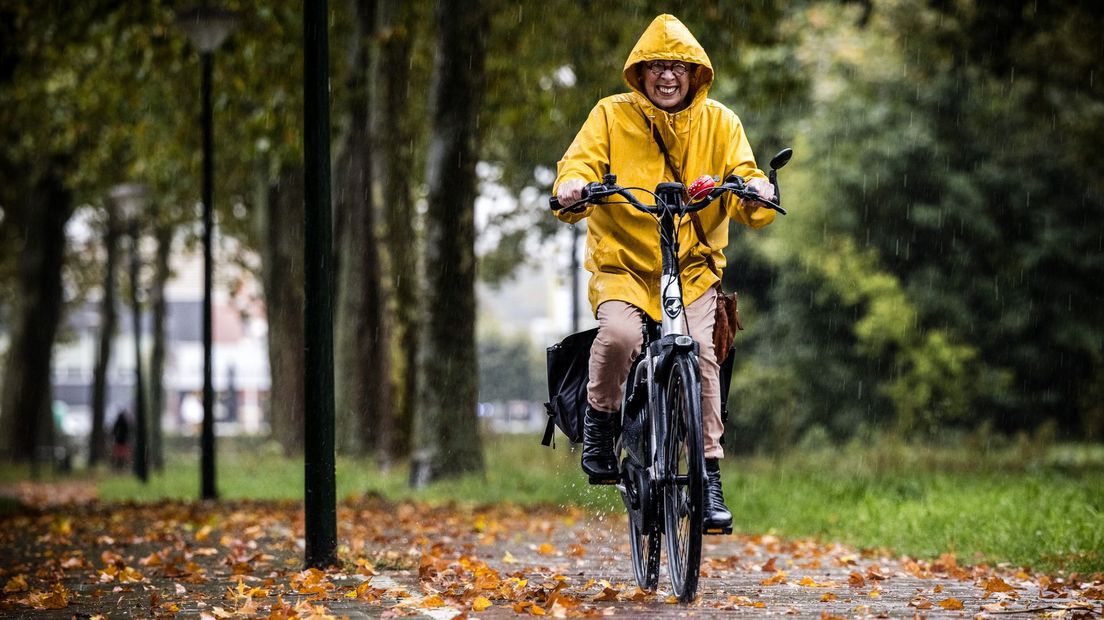 Fietser in de herfst