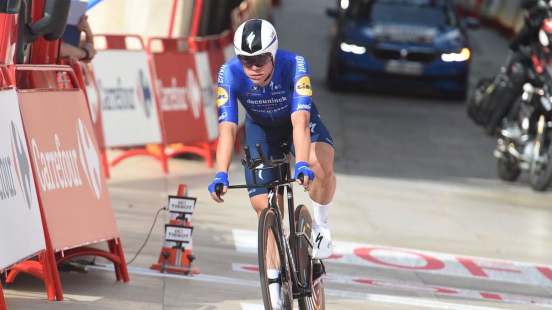 Fabio Jakobsen in de Ronde van Spanje, vorig jaar.