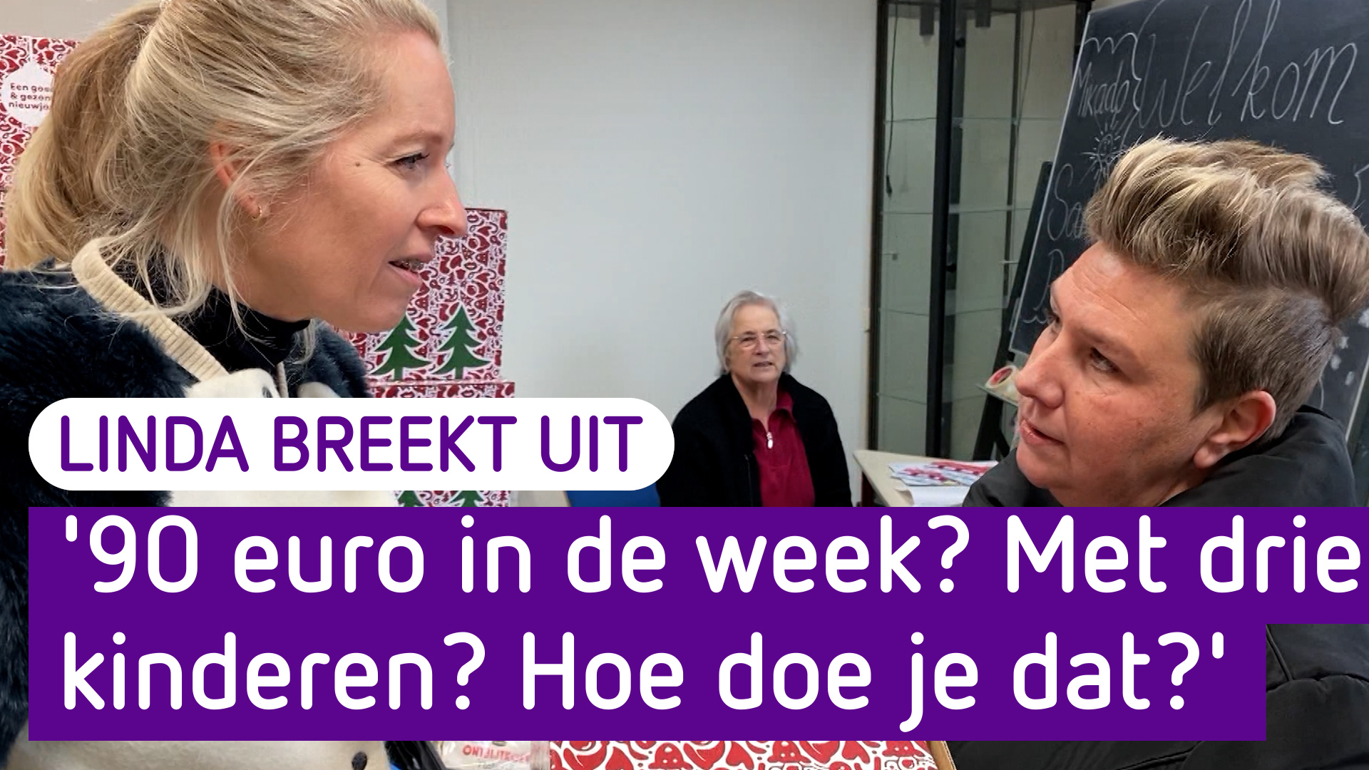 Linda breekt UIT! 52 In de kou voor een kerstpakket van de