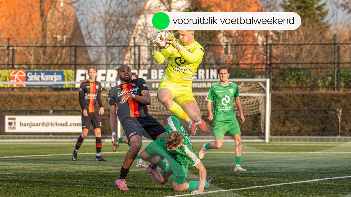 Deze wedstrijden worden vanmiddag en morgen gespeeld in het amateurvoetbal
