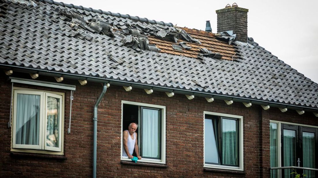 Schade in Rheden na de windhoos in 2019.