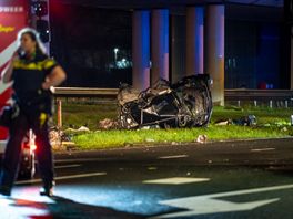 Drie doden bij frontale botsing bij kruising afrit A15 met Groene Kruisweg in Rotterdam-Zuid