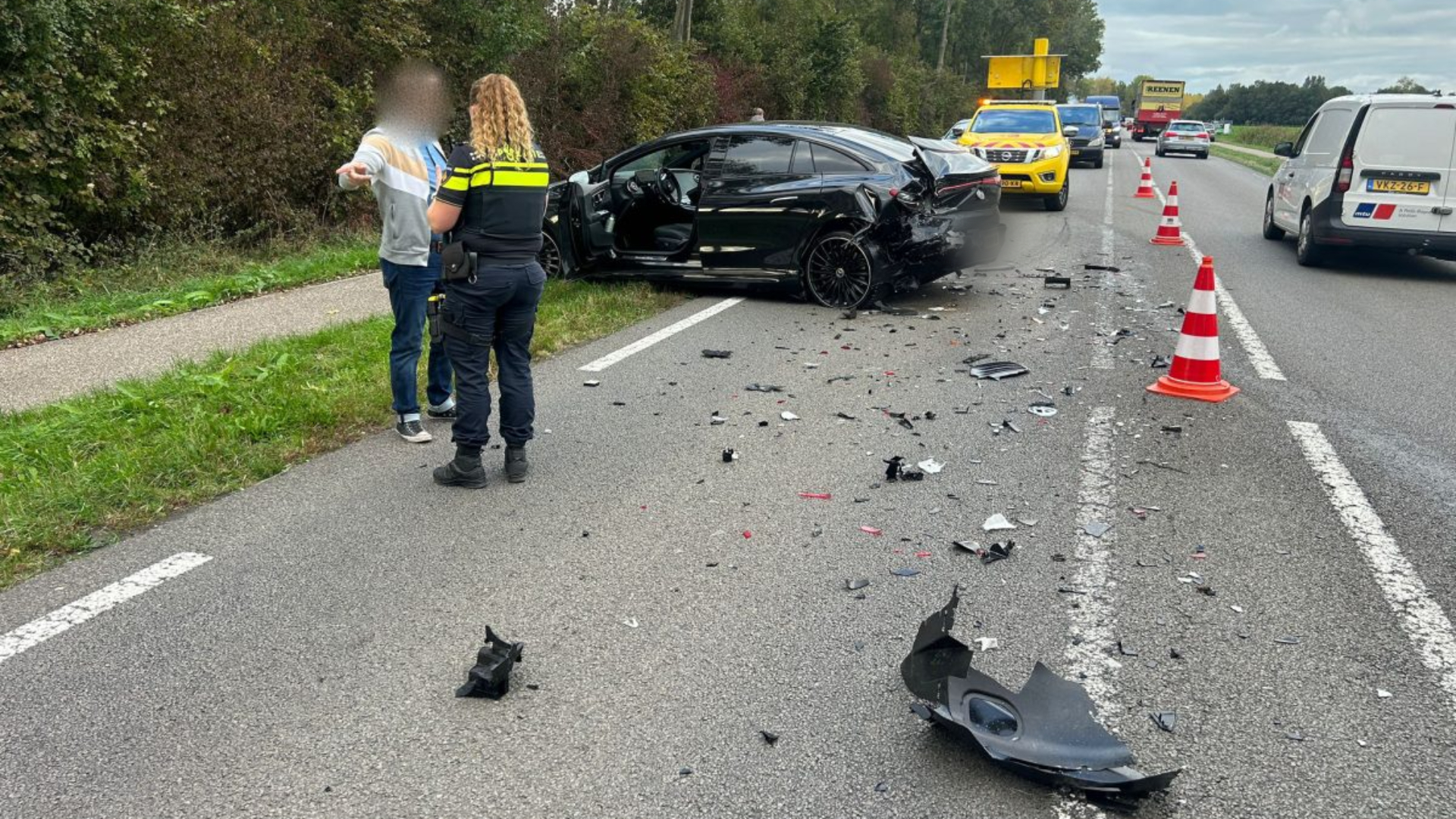 Vier auto's waren bij het ongeluk betrokken.