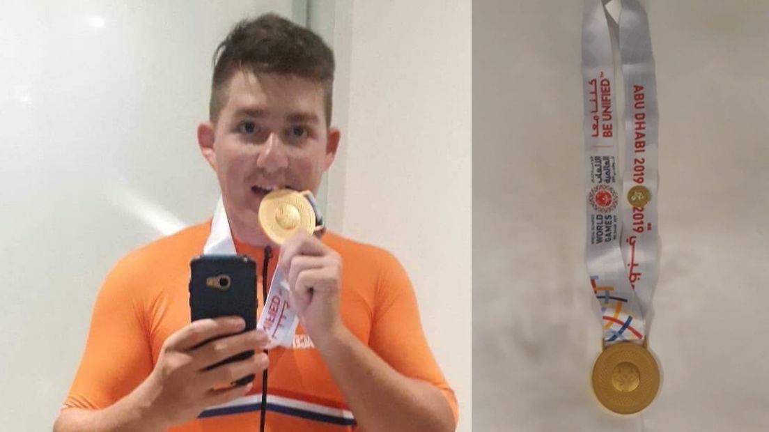 Sander Hummel won goud op de Special Olympics in Abu Dhabi (Rechten: Sander Hummel)