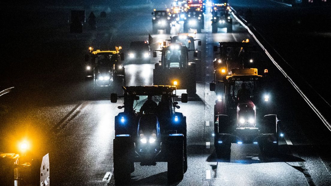 Boeren onderweg voor het protest in Bilthoven en Den Haag. I