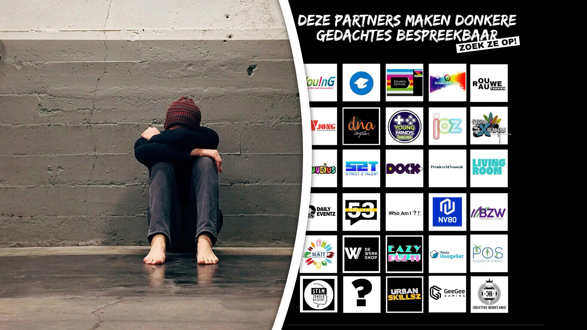 De organisaties willen donkere gedachtes bespreekbaar maken.