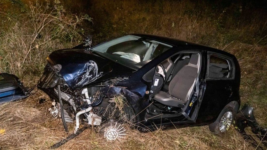 De auto raakte total loss door het ongeval.