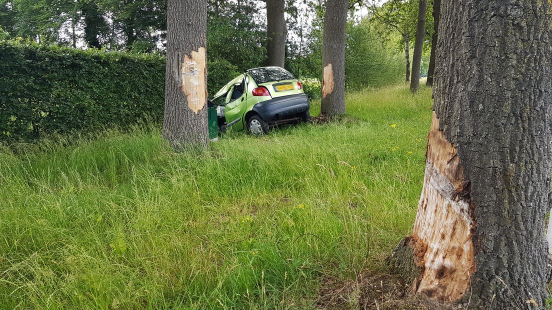 Automobilist botst tegen drie bomen in Ruinen (Rechten: Persbureau Meter)