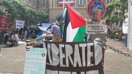 Einde van pro-Palestina demonstratie nog niet in zicht: 'We blijven tot RUG eisen inwilligt'