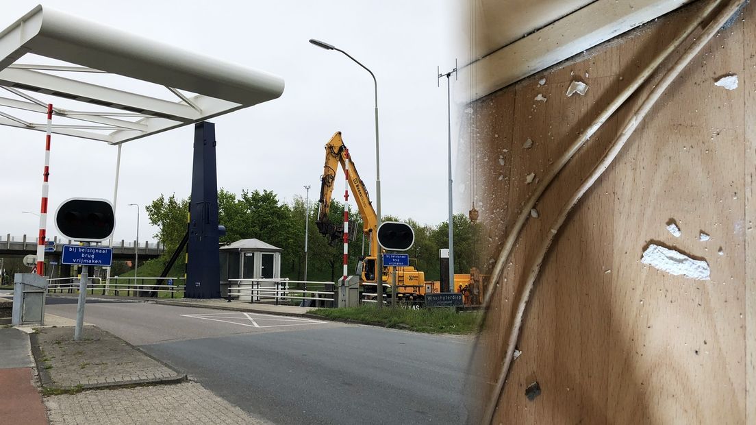 De werkzaamheden aan de Noordbroeksterbrug zorgen volgens omwonenden voor schade