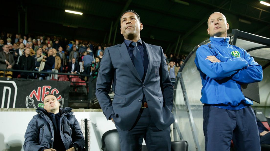 NEC - ADO Den Haag, Henk Fraser (l) en Arno van Zwam (r)