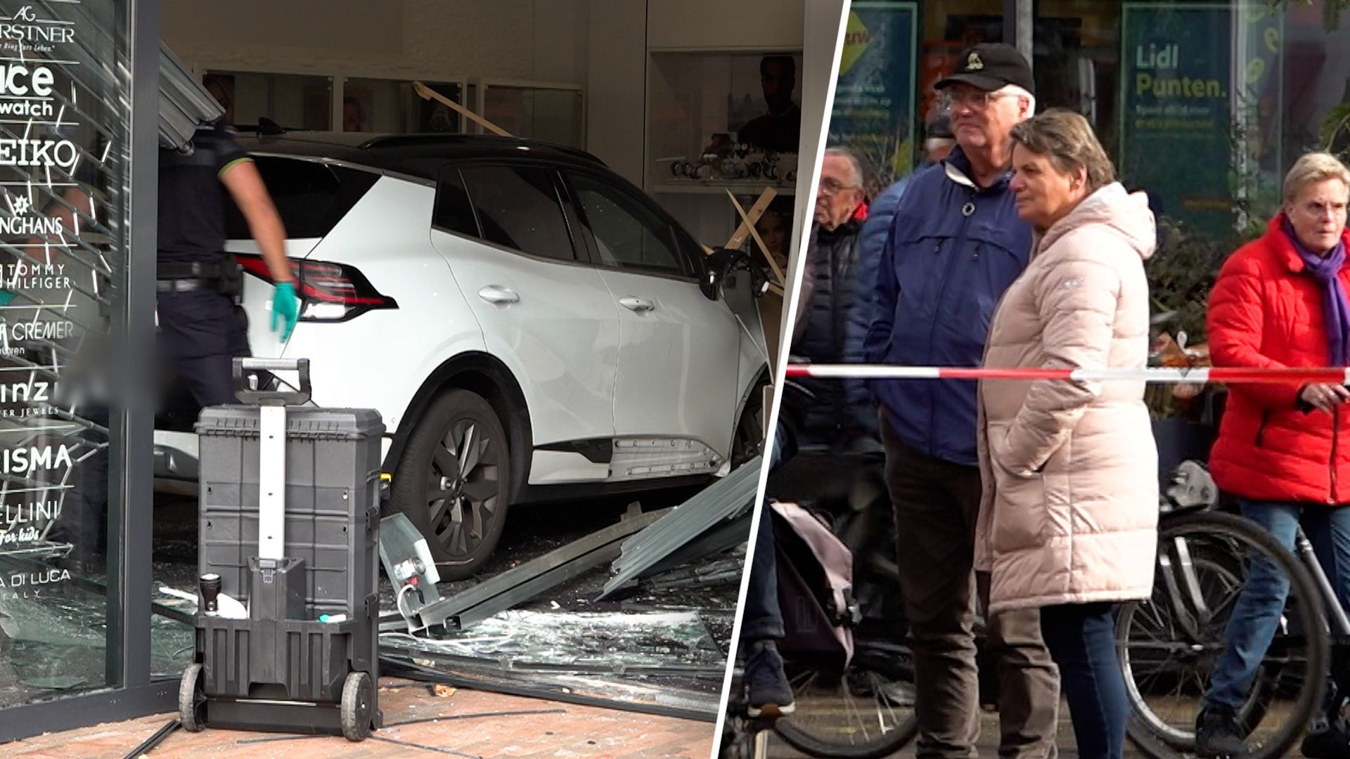Auto rijdt dwars door juwelier, maar buurvrouw merkt er weinig van: 'Dacht dat een vaasje omgevallen was'