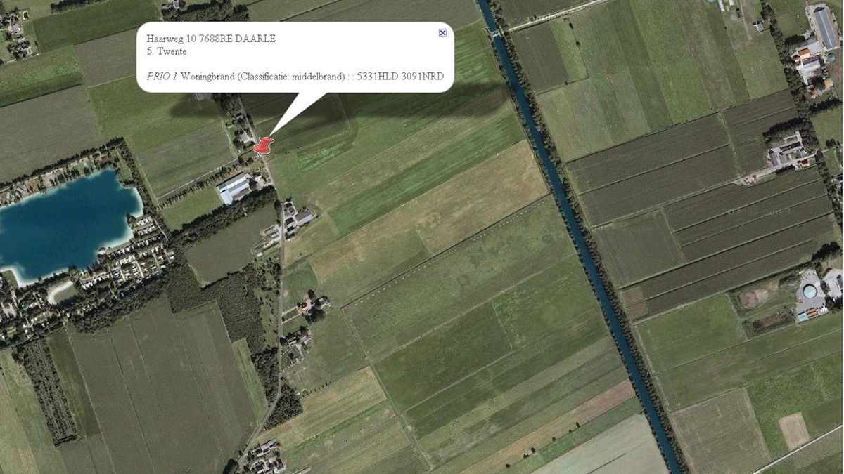 Woningbrand Haarweg bij Daarle