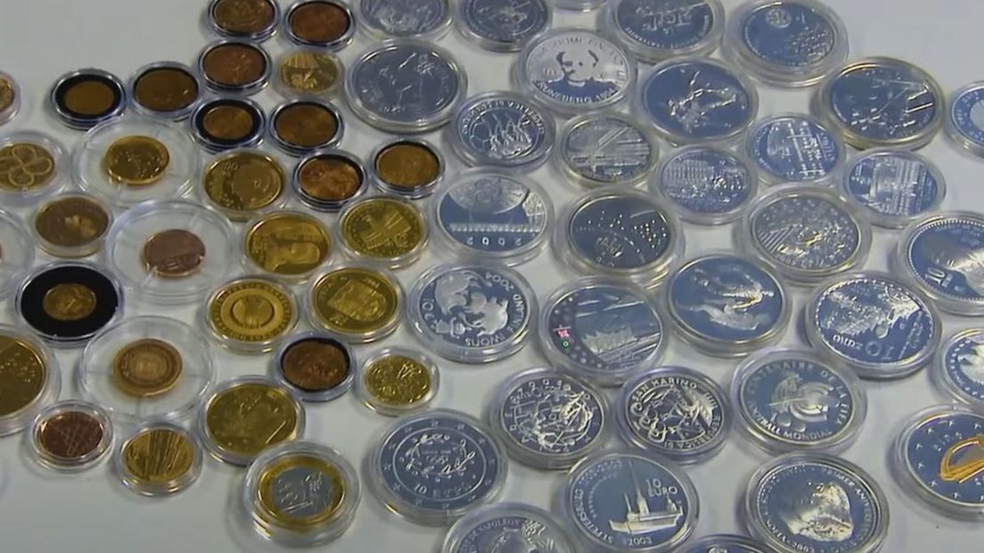 Een deel van de bijzondere collectie munten.