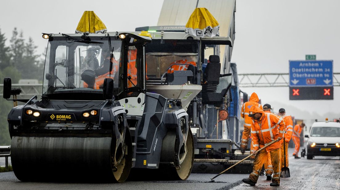 De werkzaamheden op de A12.