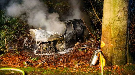 Twee doden door ongeval, auto vloog in brand