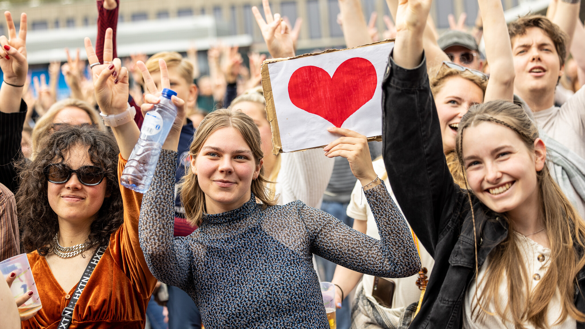 Publiek op het Bevrijdingsfestival Fryslân in Leeuwarden