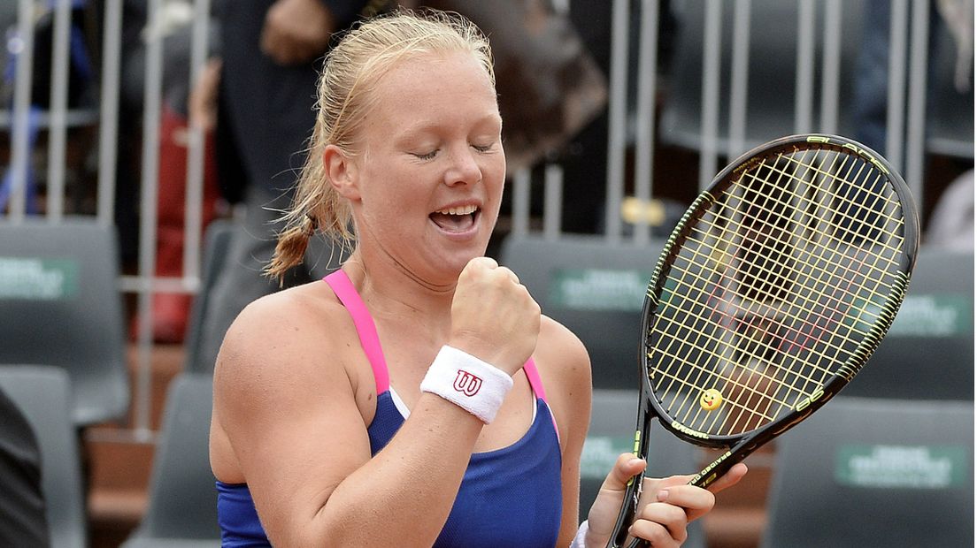 Kiki Bertens na het bereiken van de kwartfinales op Roland Garros 2016.