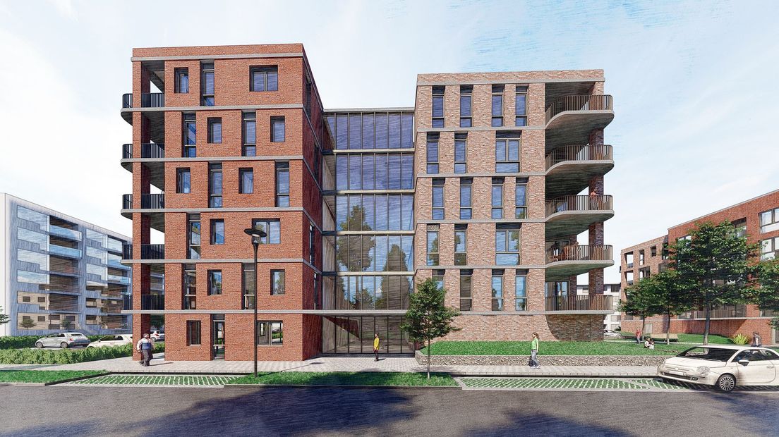 Het nieuw te bouwen appartementencomplex aan de Rubensstraat in Deventer