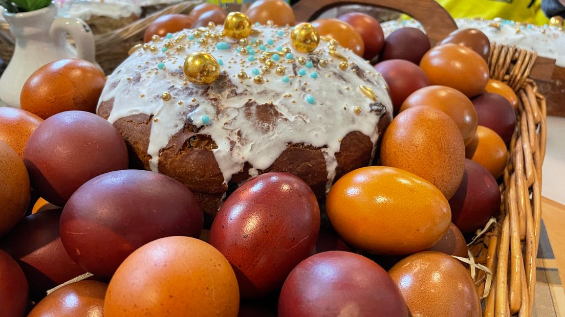 Orthodox Pasen wordt in Oekraïne vaak gevierd met zoete broden en vlees