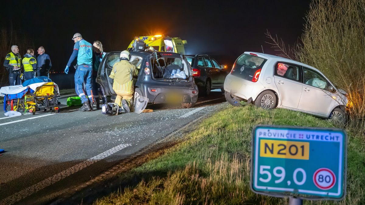 Automobilist gewond bij kettingbotsing op N201 bij Vinkeveen