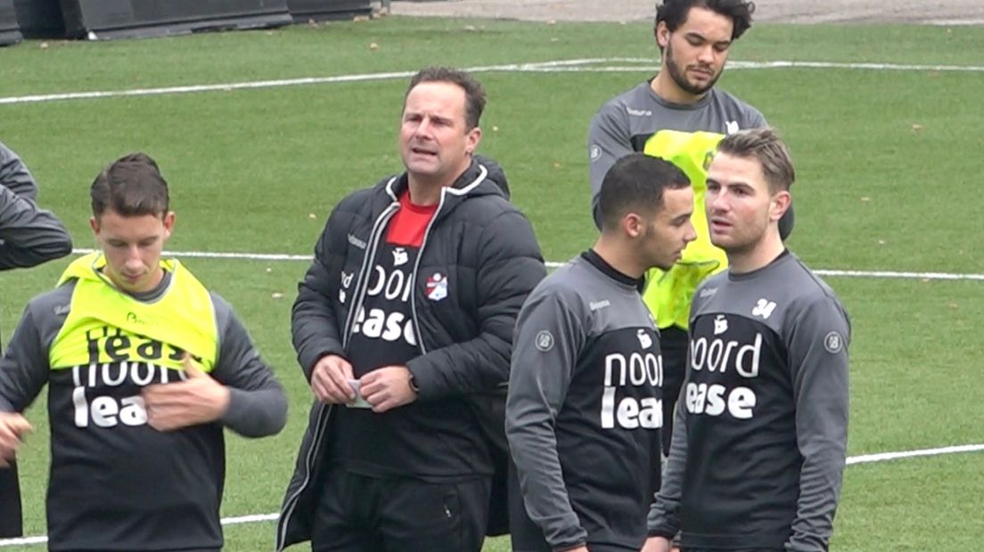 Casper Goedkoop tijdens de laatste training voor FC Volendam