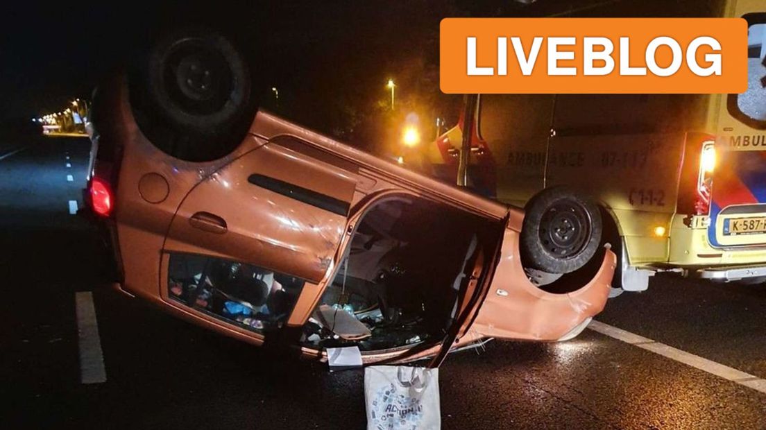 De vrouw reed door een afzetting en sloeg over de kop.