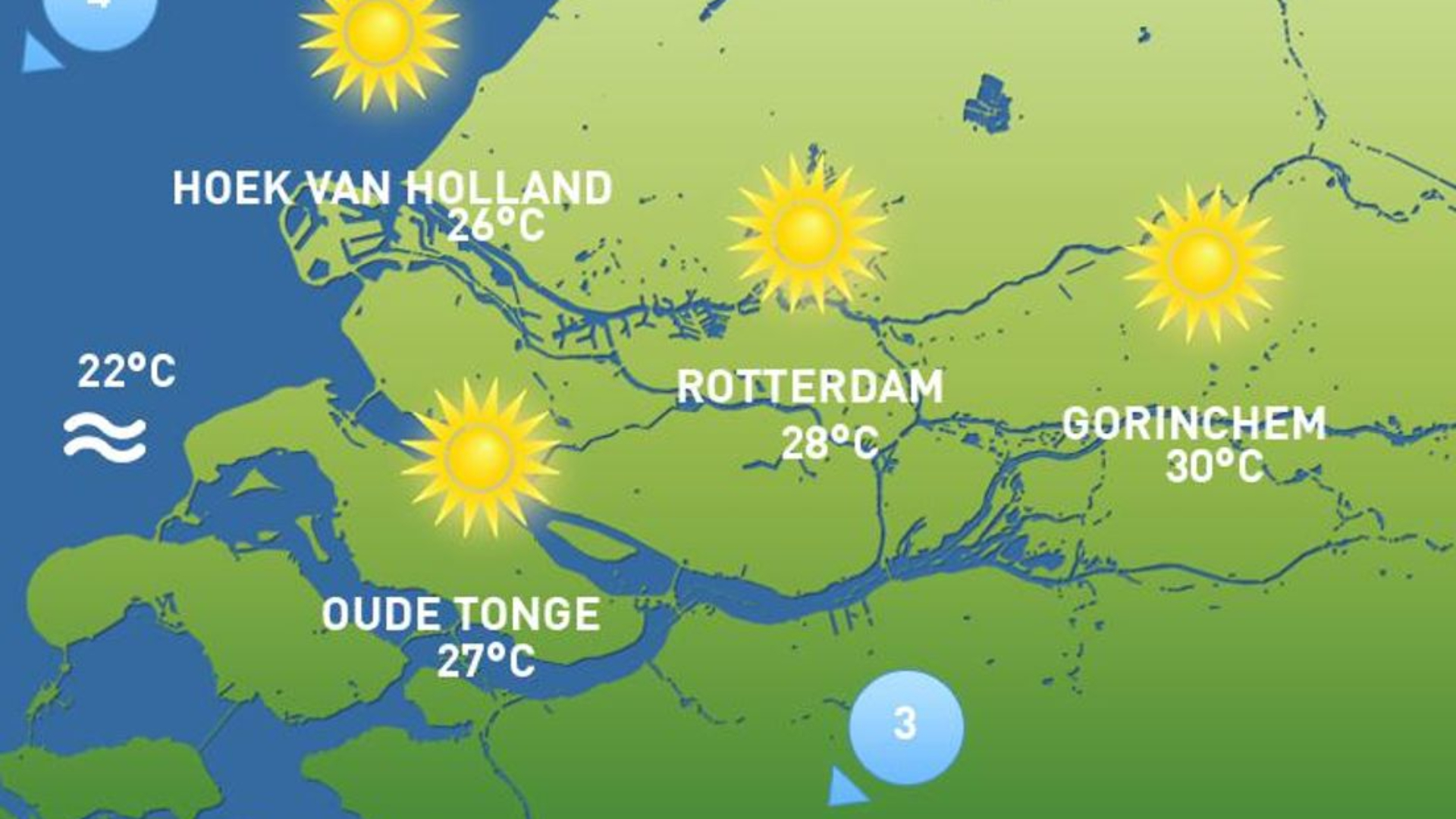 Zonnig, droog en temperaturen tot 30 graden.