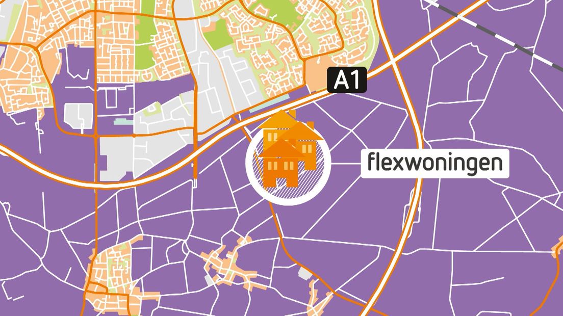 De locatie waar Apeldoorn de flexwoningen wil plaatsen.