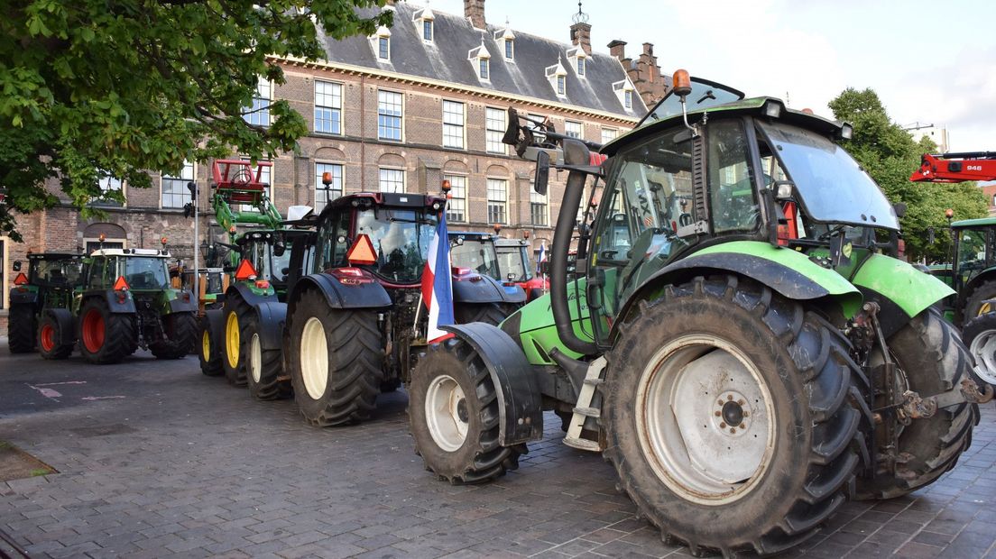 Boeren tijdens een eerder protest bij het Binnenhof.