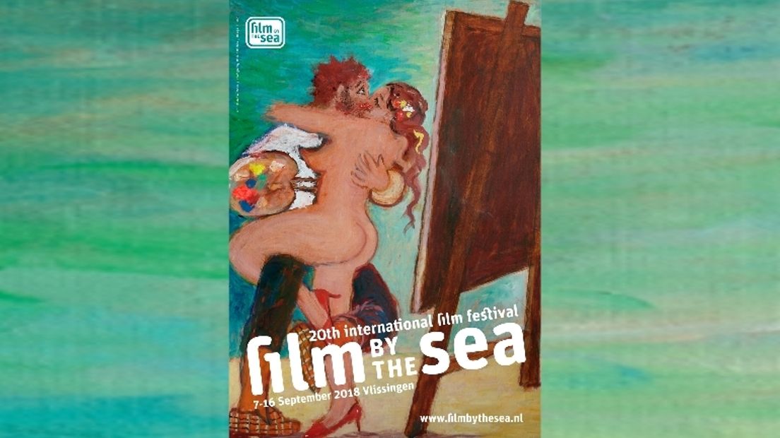 De poster voor de 20e editie van Film by the Sea, gemaakt door Aat Veldhoen.